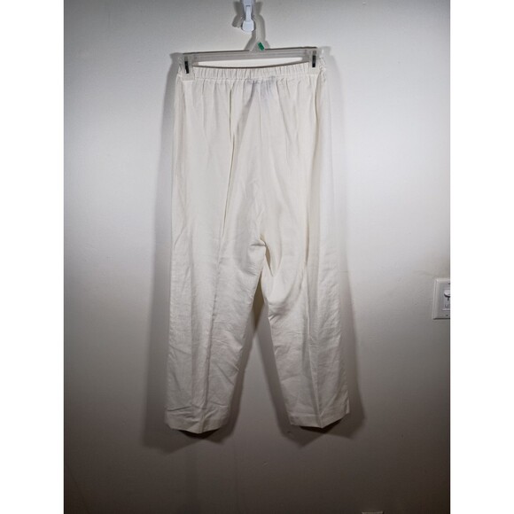 Jessica Holbrook Easycare White Linen Blend Rayon Lagenlook Pants Size Small - Picture 4 of 5